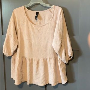 Agnes & Dora dusty pink peplum top